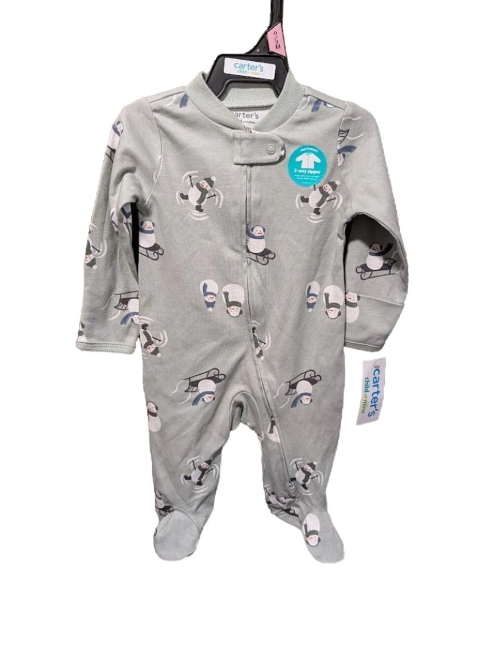 Carter’s Baby Sleep N Play Footed Zipper Cotton Snowman (0-3M)
